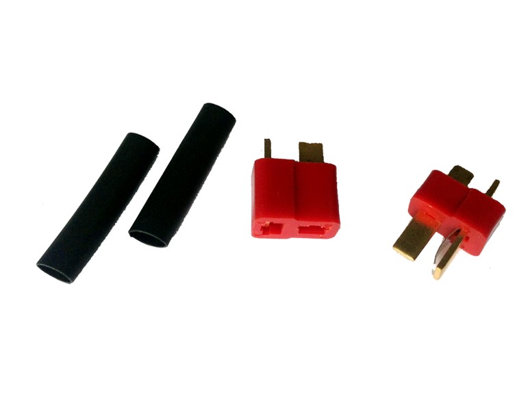 T connector set with plug, socket and heat-shrinkable tube